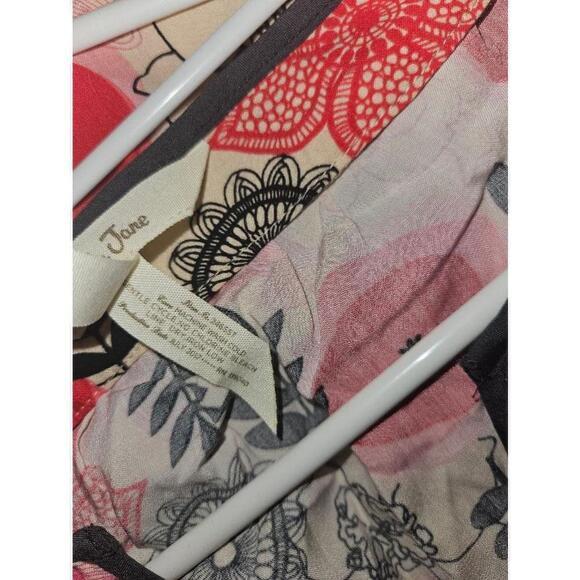 Matilda Jane Floral Tunic Blouse Women's Size Medium (M) Red Pink Black Multi - Picture 8 of 10